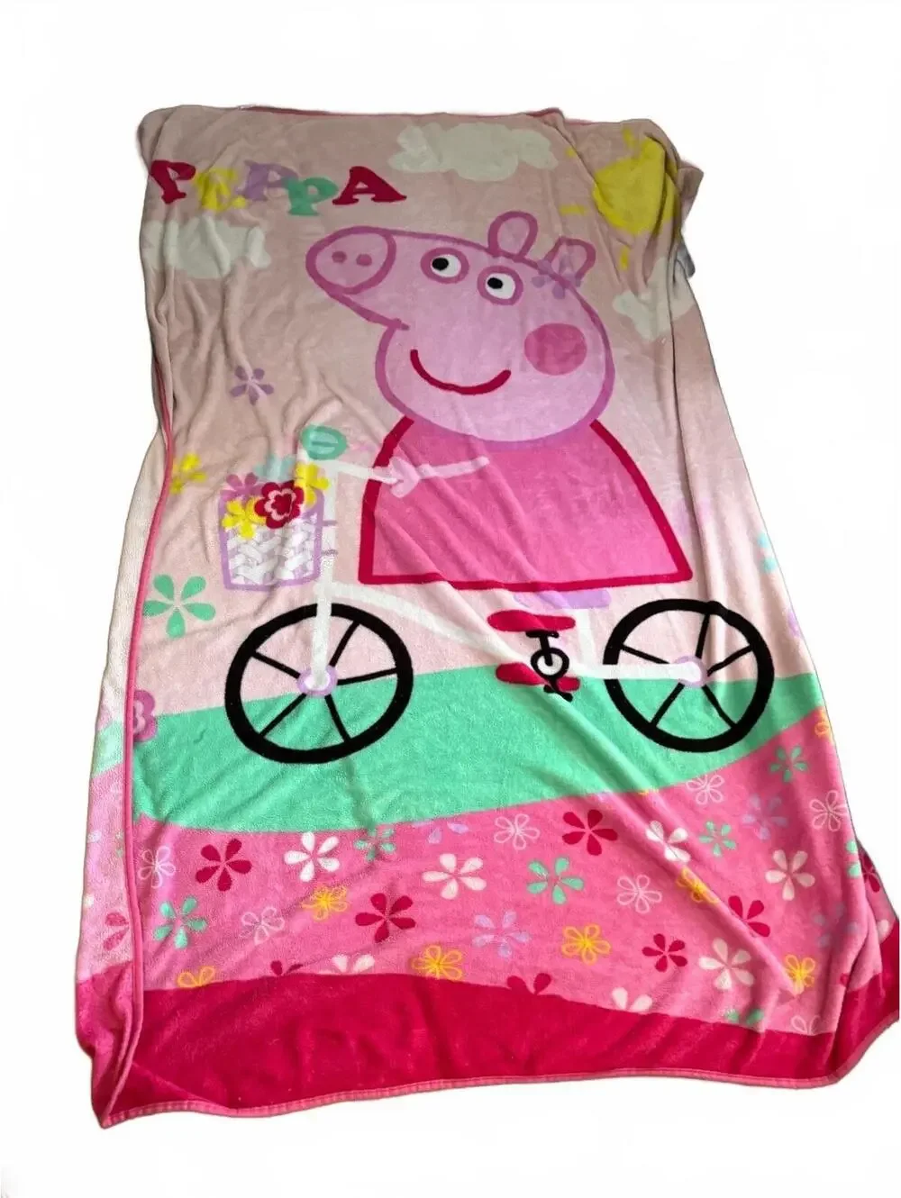 Peppa pig bike blanket plush girls boys kids cartoon [COPY]